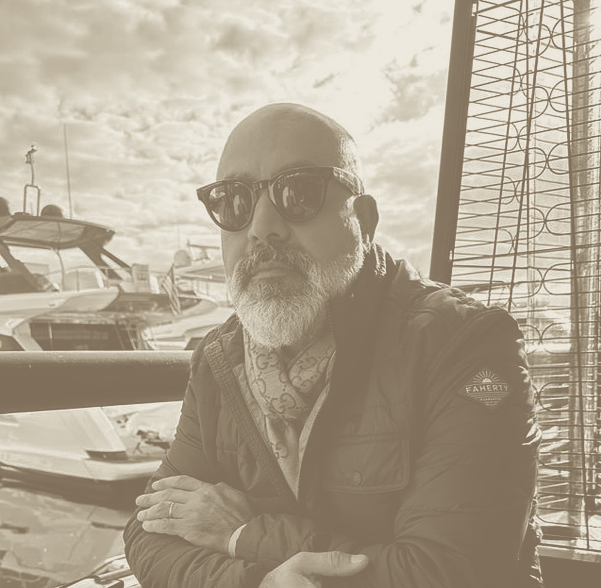Parham Shariat at the harbor in Newport Beach